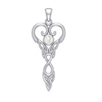 Celtic Infinity Goddess Pendant with Pearl Birthstone