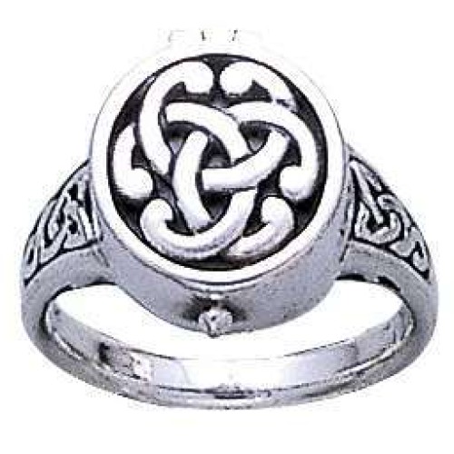 Celtic Knot Silver Poison Ring