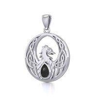 Celtic Phoenix Pendant with Black Onyx