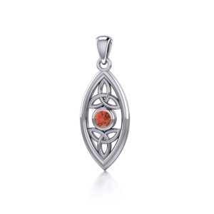 Celtic Triquetra Garnet Pendant