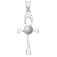 Ankh Egyptian Pendant with Mother of Pearl Gem