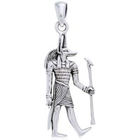 Egyptian God Anubis Silver Pendant