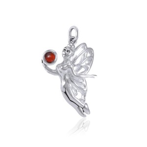 Enchanted Fairy Holding a Garnet Charm