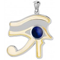 Lapis Eye of Horus Gold Accented Pendant