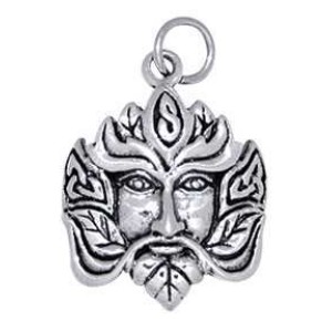 Green Man Sterling Silver Charm