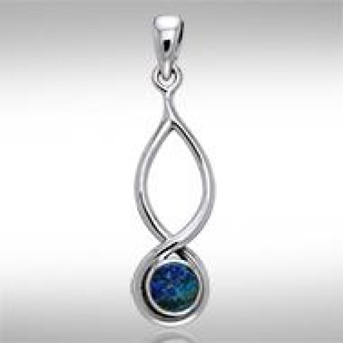 Infinity Azurite Cabochon Pendant