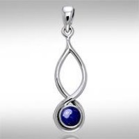 Infinity Lapis Cabochon Pendant