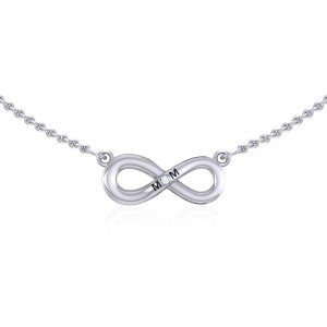 Infinity Love For Mom Necklace with White Cubic Zirconia