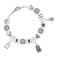 Leo Astrology Bead Bracelet with Gem