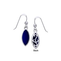 Marquise Lapis Cabochon Filigree Earrings