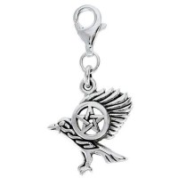 Raven Pentacle Mystical Clip On Charm