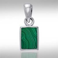 Rectangle Malachite Cabochon Pendant