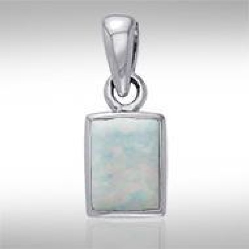 Rectangle Opal Cabochon Pendant