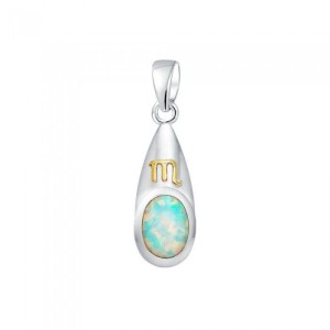 Scorpio Zodiac Sign Pendant with Opal