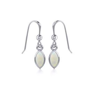 Opal Marquise Cabochon Dangle Earrings