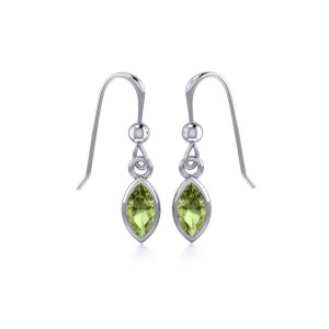 Peridot Marquise Cabochon Dangle Earrings