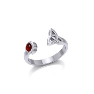 Garnet Trinity Knot Ring