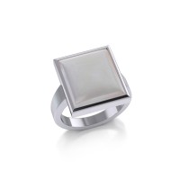 Mother of Pearl Modern Square Ring