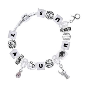 Taurus Astrology Bead Bracelet with Gem