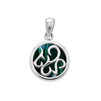 Tendril Malachite Cabochon Filigree Small Pendant