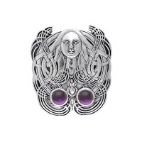 The Mother Goddess Silver Pendant with Amethyst