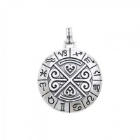 Zodiac Symbol Wheel Pendant