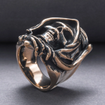 Face of Death Reaper Bronze Handcrafted Ring