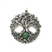 Celtic Tree of Life Sterling Silver Pendant with Gemstone