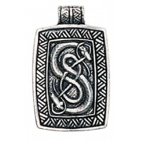 Loki Urnes Snakes Pewter Norse God Pendant